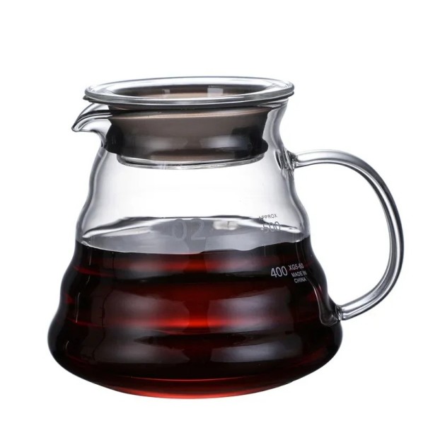 Glass Teapot for Coffee and Tea 600 ml with Lid Silicone Band Heat Resistant Thick Glass Handle Against Scalding 1