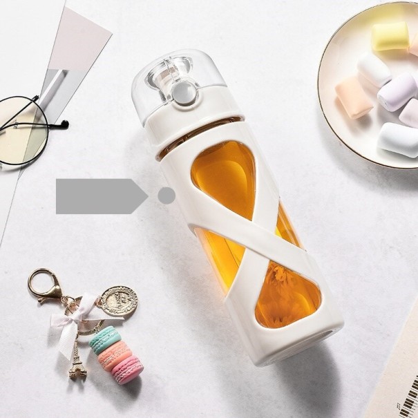 Glass Travel Bottle white