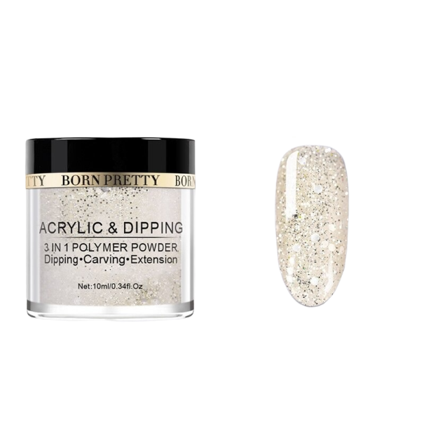 Glitter akryl neglepulver 10 ml 3