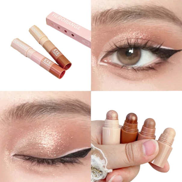 Glitter Creme Øjenskyggeblyant 4i1 Creme Øjenskygge Kompakt 2