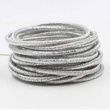 Glitter hårslipsar - 20 st silver