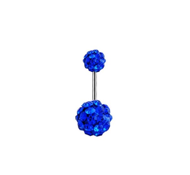 Glitter navlepiercing mørkeblå