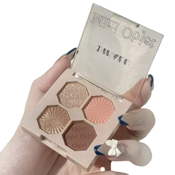 Glitter oogschaduwpalet 4 kleuren Glitter oogschaduw Matte oogschaduw Ultra gepigmenteerde oogschaduw Waterdicht Langdurig 5