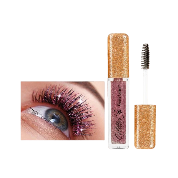 Glitter snel drogende mascara Langdurig waterdichte mascara met glitter Glanzende diamantmascara voor dikke wimpers roze