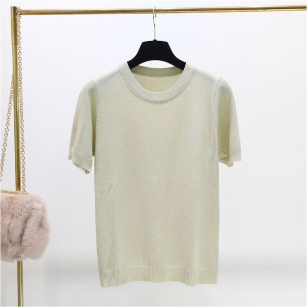 Glitter t-shirt til kvinder beige