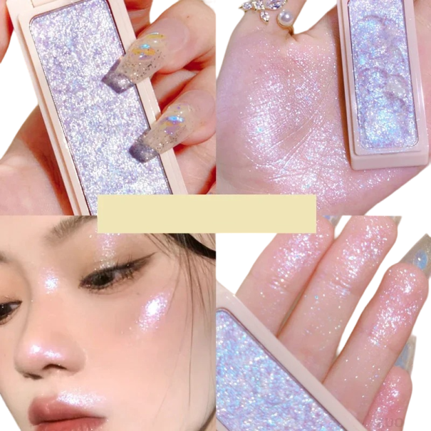 Glitterøjenskygge med spejl Highlighter-palette med spejl Langtidsholdbar glitterskygge Vandfast 1