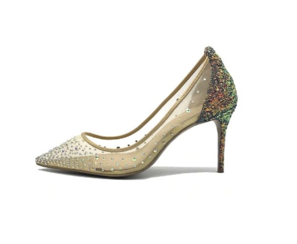 Glitterpumps för kvinnor 34 12 cm