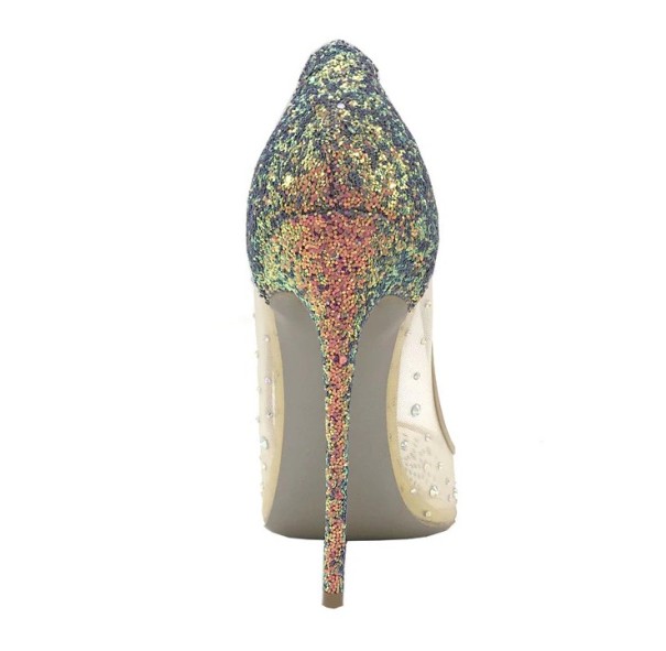 Glitterpumps för kvinnor