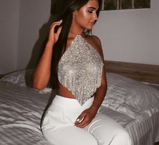 Glittertopp för dam B266 silver