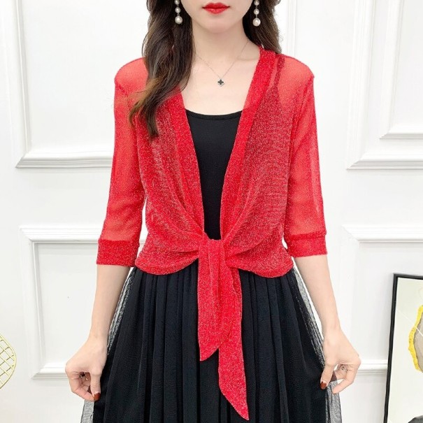 Glittervest voor dames P1585 rood L