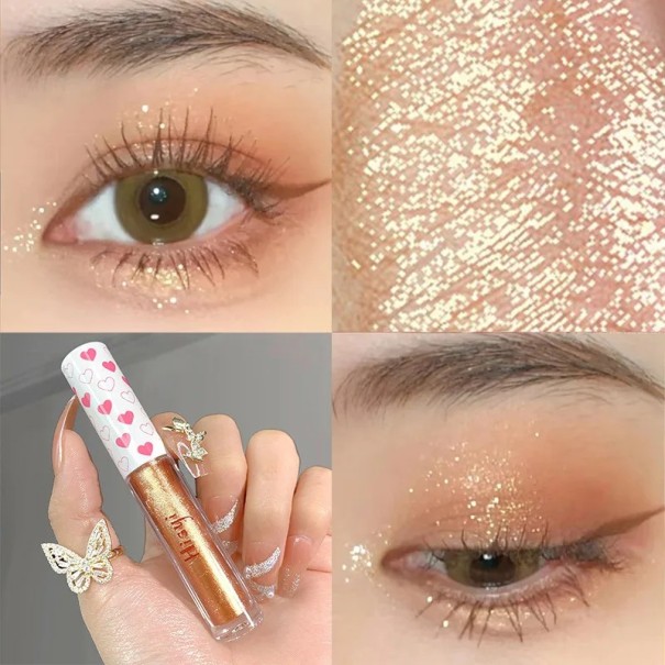 Glittrande flytande ögonskugga 4 ml Vattenfast Perleffekt Hög glans Ljusreflekterande effekt Långvarig makeup 6