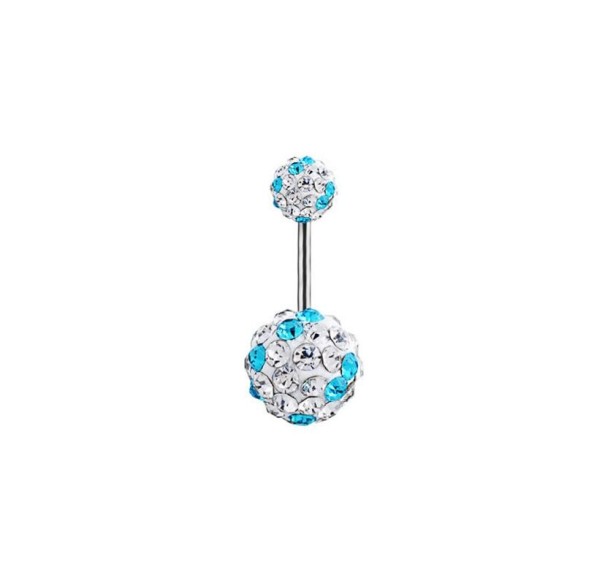 Glittrig navelpiercing