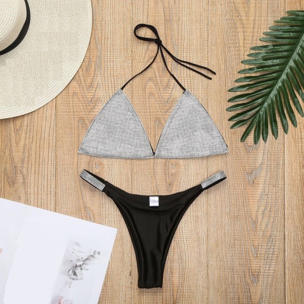 Glitzer-Bikini für Damen schwarz S