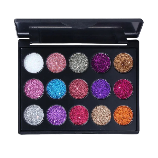 Glitzer-Lidschatten-Palette, 15 Farben, Glitzer-Lidschatten, matte Lidschatten, ultrapigmentierte Lidschatten 1