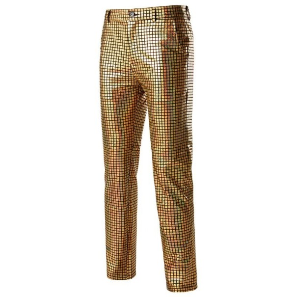 Glitzerhose für Herren golden L