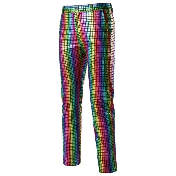 Glitzerhose für Herren regenbogen XL