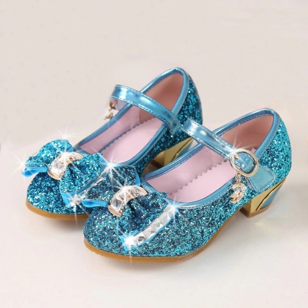 Glitzernde Grace-Pumps für Mädchen blau 29,5