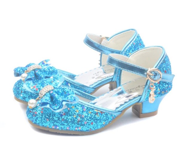 Glitzerpumps für Mädchen blau 33,5