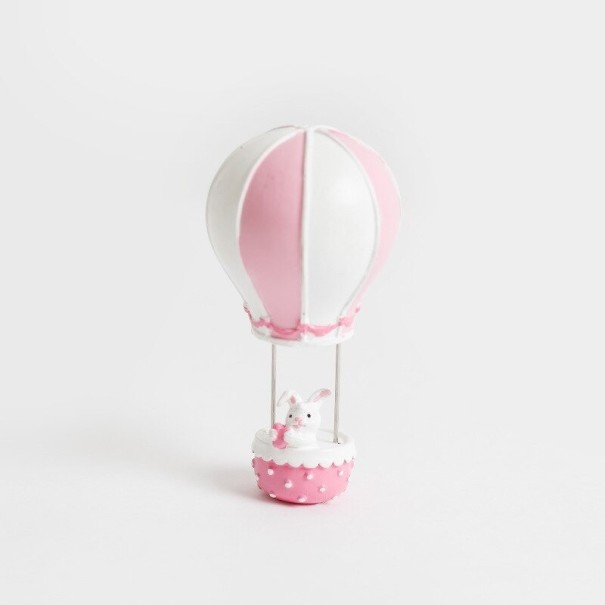 Globo aerostático en miniatura decorativo rosa