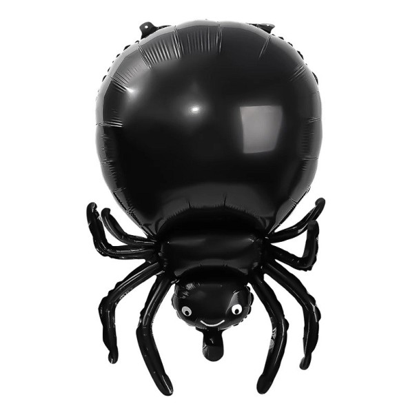 Globo de foil en forma de araña negra grande con gran abdomen Decoración para fiesta de Halloween 54 x 80,5 cm 1