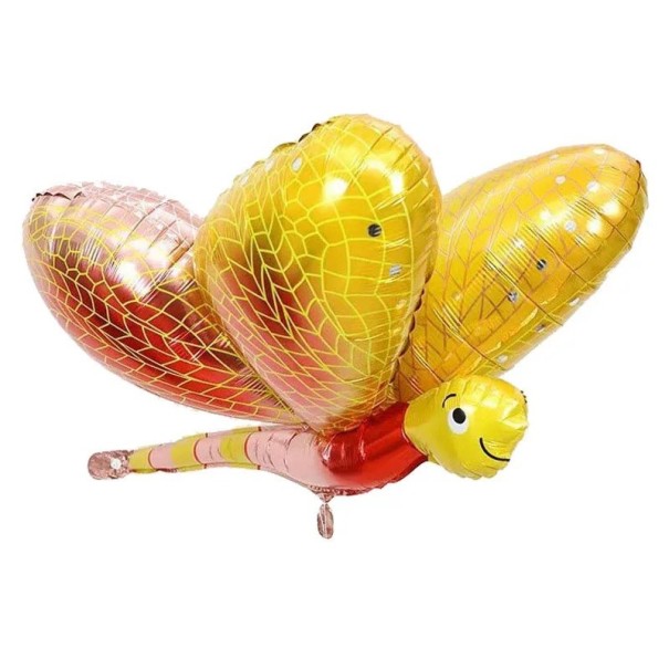 Globo de foil en forma de libélula 99 × 60 cm Globo decorativo en forma de libélula Gran globo de fiesta para cumpleaños, celebración infantil, decoración de jardín amarillo