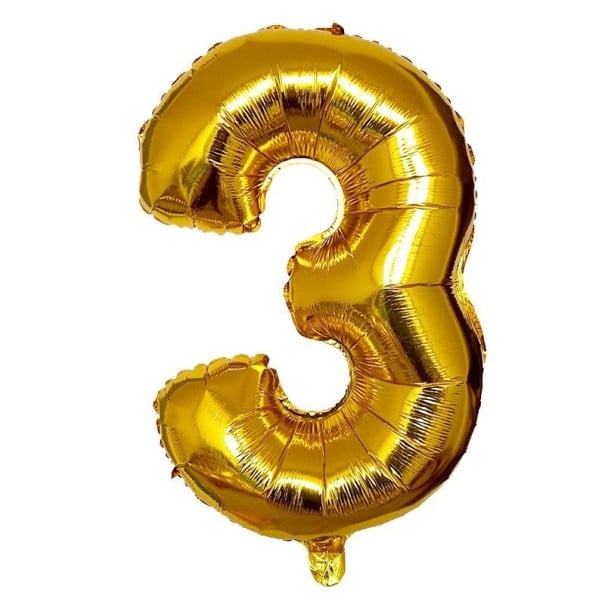 Globo dorado de cumpleaños con número 40 cm 3