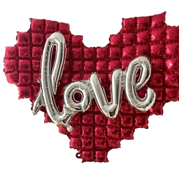 Globo inflable de corazón con inscripción LOVE Decoración de San Valentín Decoración de boda Celebración romántica Inscripción de globo grande 137x118 cm rojo