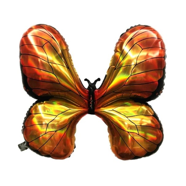Globo mariposa con alas metálicas 100 × 99 cm Gran globo de fiesta de foil en forma de mariposa Decoración para cumpleaños celebración infantil decoración 1
