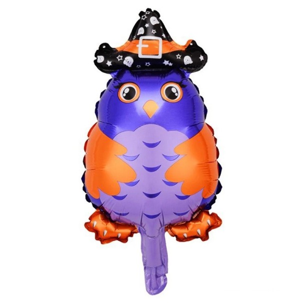 Globos de aluminio de Halloween, lindo globo de búho, decoraciones inflables para fiesta de Halloween, globo de feliz Halloween para niños, 44 x 23 cm, 5 piezas 1