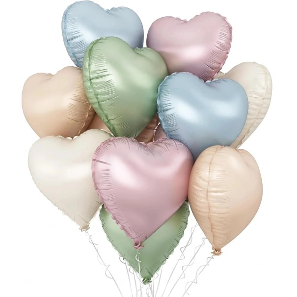 Globos mate en forma de corazón 45,7 cm set de globos decorativos para fiestas 10 unidades superficie mate mezcla de colores globos para celebraciones y decoración de bodas multicolor