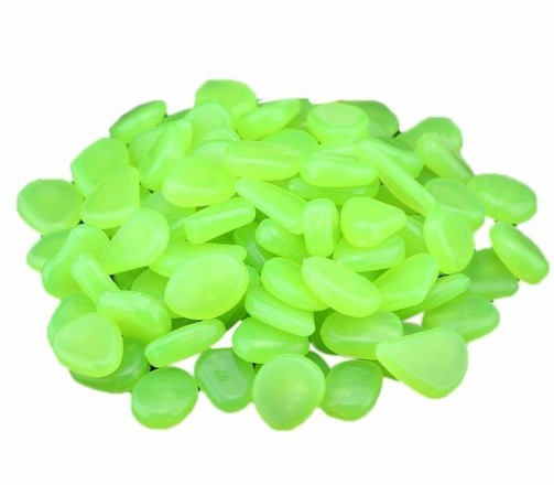 Gloeiende kiezels - 50 stuks J3222 geel-groen