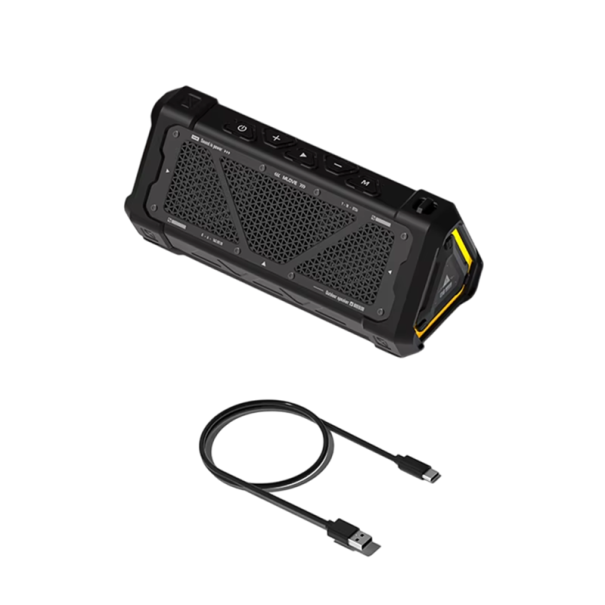 Głośnik Bluetooth zewnętrzny 40 W IPX7 Wodoodporny Dźwięk Stereo Extra Bass Światło RGB Micro SD USB-C FLAC APE 3700 mAh czarny