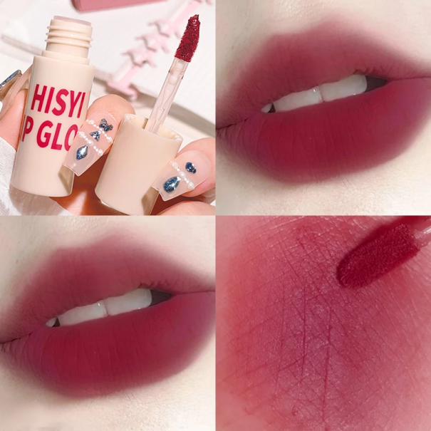 Gloss à lèvres mat et satiné Rouge à lèvres liquide longue tenue Texture douce Effet hydratant Maquillage résistant Cosmétique pour un maquillage quotidien 3