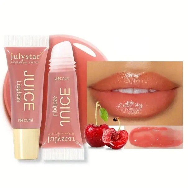 Glossy Hydrating Lip Balm with Fruit Scent 5 ml Nourishment and Protection for Lips Gentle Shine Natural Ingredients Care for Dry and Chapped Lips Cherry