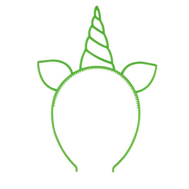 Glow Party Headband Unicorn 2 pcs green
