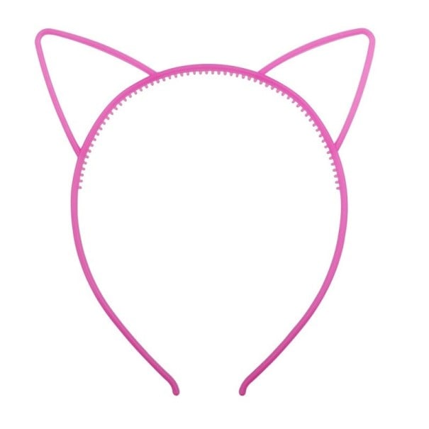Glowing Party Headband with Cat Ears 2 pcs pink