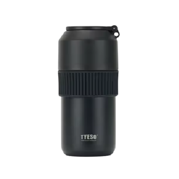 Gobelet de sport isolé 680 ml Isolation sous vide à double paroi Acier inoxydable Porte-bouteille PET Pour les voyages, la salle de sport noir