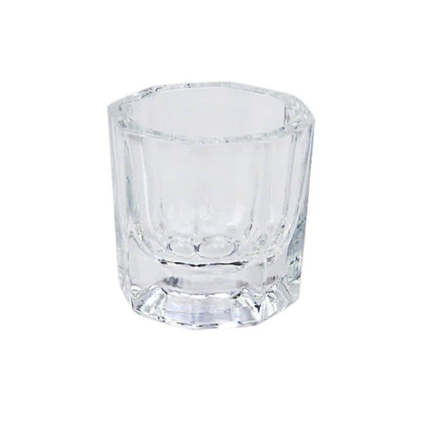 Gobelet en cristal de verre 3,1 x 3,4 cm Pour la poudre acrylique pour ongles Bol pour décoration, modelage des ongles et nettoyage Transparent