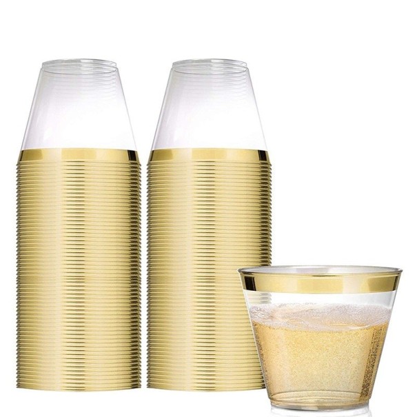 Gobelets en plastique avec bordure 50 pcs 1