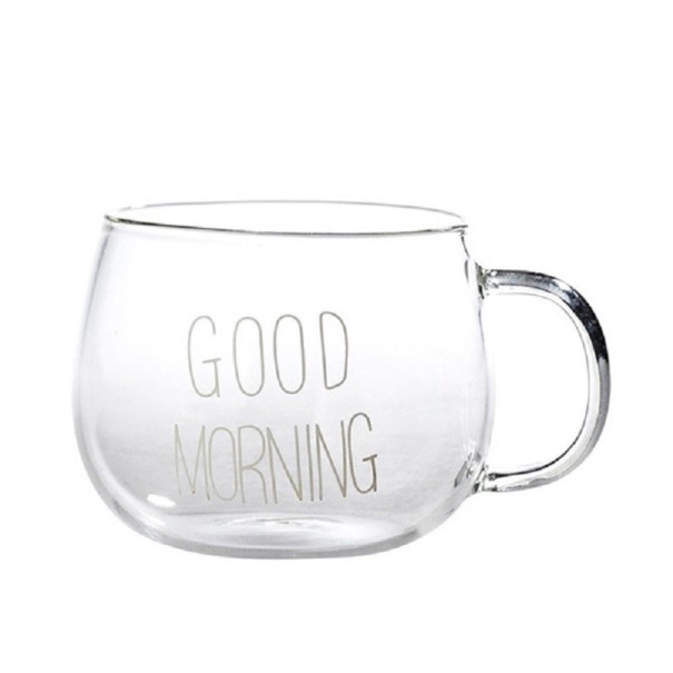 Goedemorgen glazen mok wit