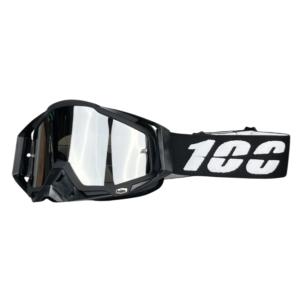 Gogle motocrossowe z filtrem UV Szkło srebrne 20 x 11 cm Ochronne okulary sportowe na motocykl Do jazdy terenowej i wyścigów 1