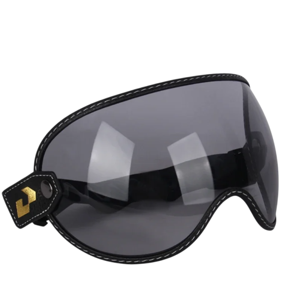 Gogle motocyklowe do kasku otwartego w stylu retro z regulowanym paskiem Gogle motocyklowe szary
