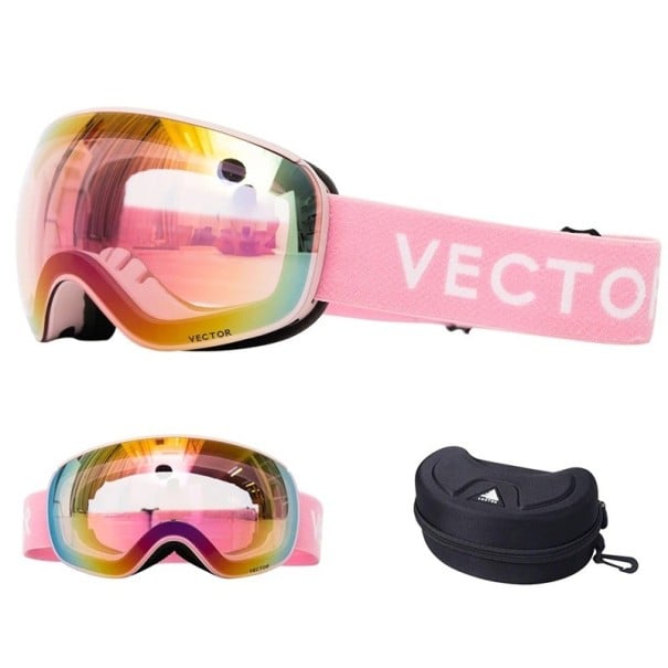 Gogle narciarskie 19,0 x 10,5 cm UV400 Unisex Poliwęglan Antyfog 43,2% Różowe Vector Twarde etui 1