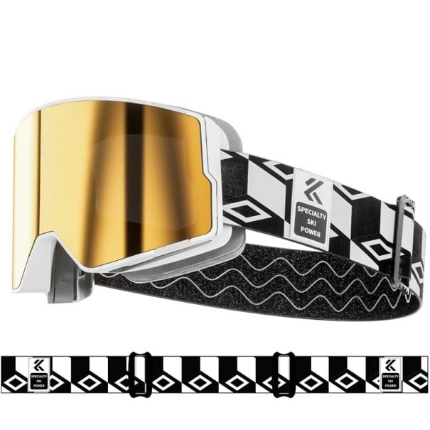 Gogle narciarskie unisex 13 x 9,2 cm UV400 Ochrona przed promieniowaniem UV Gogle do narciarstwa snowboard zimowe sporty złoto
