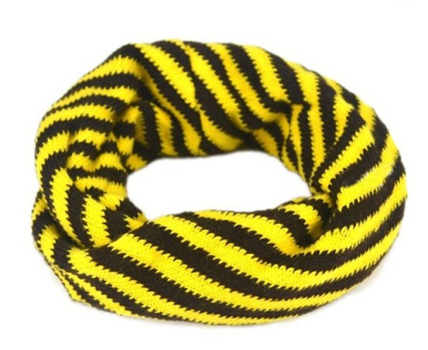 Gola de Inverno Listrada para Crianças J2892 amarelo