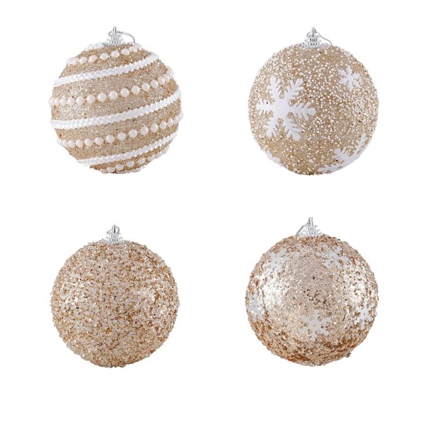 Gold Christmas Baubles 4 pcs G3099 1