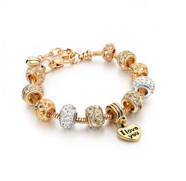 Gold Plated Ladies' Bracelet I LOVE YOU 1