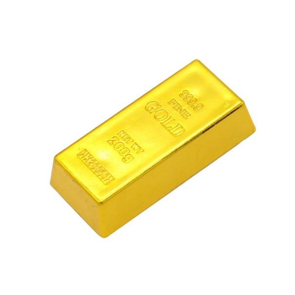 Goldziegel-Nachbildung, 6 x 2,7 x 1,5 cm, Goldziegel-Türstopper, Goldziegel-Briefbeschwerer, Heimdekoration, Goldziegel-Imitation, 200 g 1