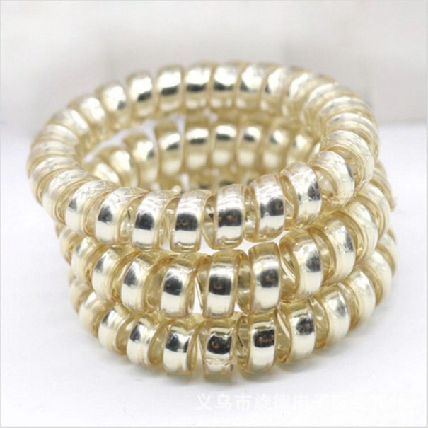 Gomas de cabelo em espiral - 5 unidades dourado