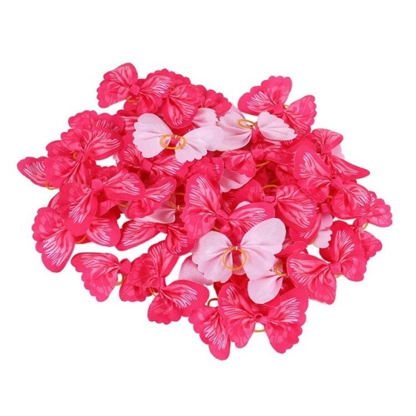 Gomas elásticas para perros con forma de mariposa rosa oscuro 20 uds.